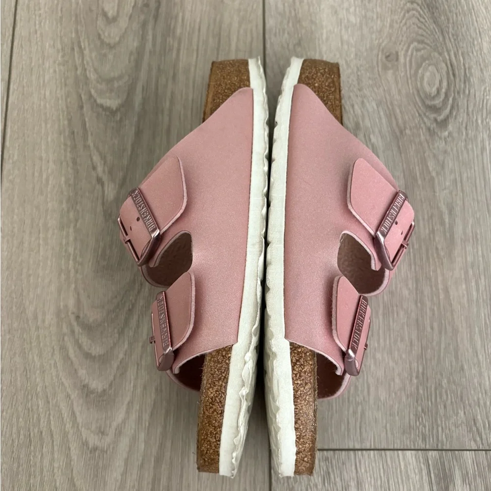 Birkenstock Womens Size 38/7-7,5 Arizona Icy Metallic Old Rose Sandals - Picture 10 of 11
